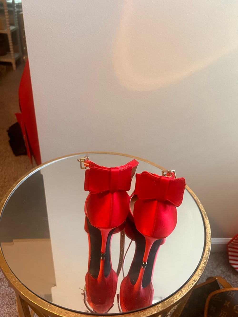 Jessica Simpson Red Pointed Toe Ankle Strap Heels - Picture 3 of 4